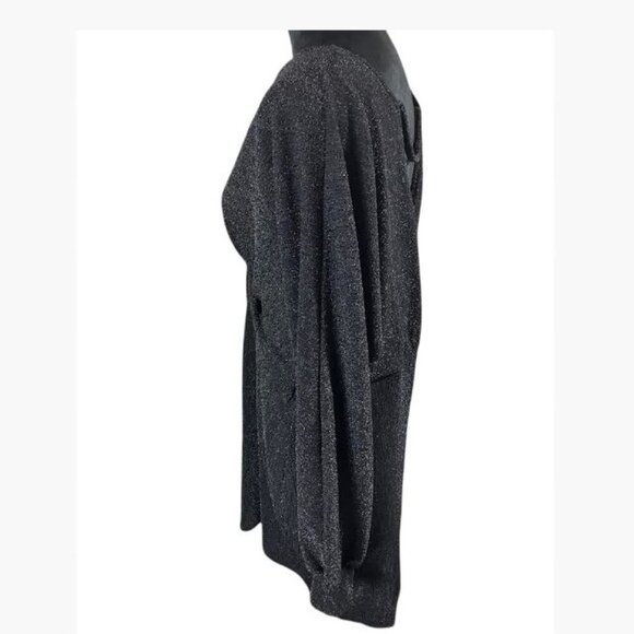 Feral Apparel Black Metallic Faux Wrap-Style Body-Con Dress Size 3XL EUC - Picture 3 of 9